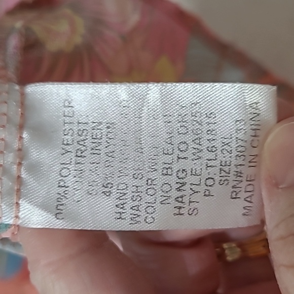 💥3for$12💥 Umgee Colorful Flora Semi Sheer Blouse size 2X - Picture 4 of 7